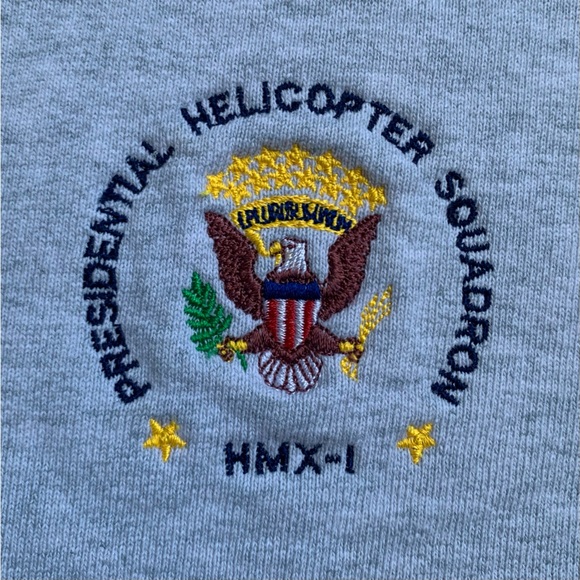 HMX MARINE ONE Presidential Helicopter Squadron heather gray thick sweatshirt XL - Picture 2 of 10